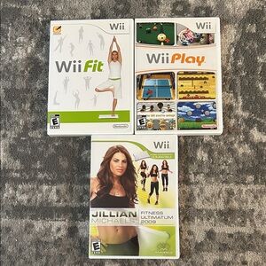 Nintendo Wii Game Trio - Wii Fit, Wii Play & Jillian Michaels Fitness Ultimatum